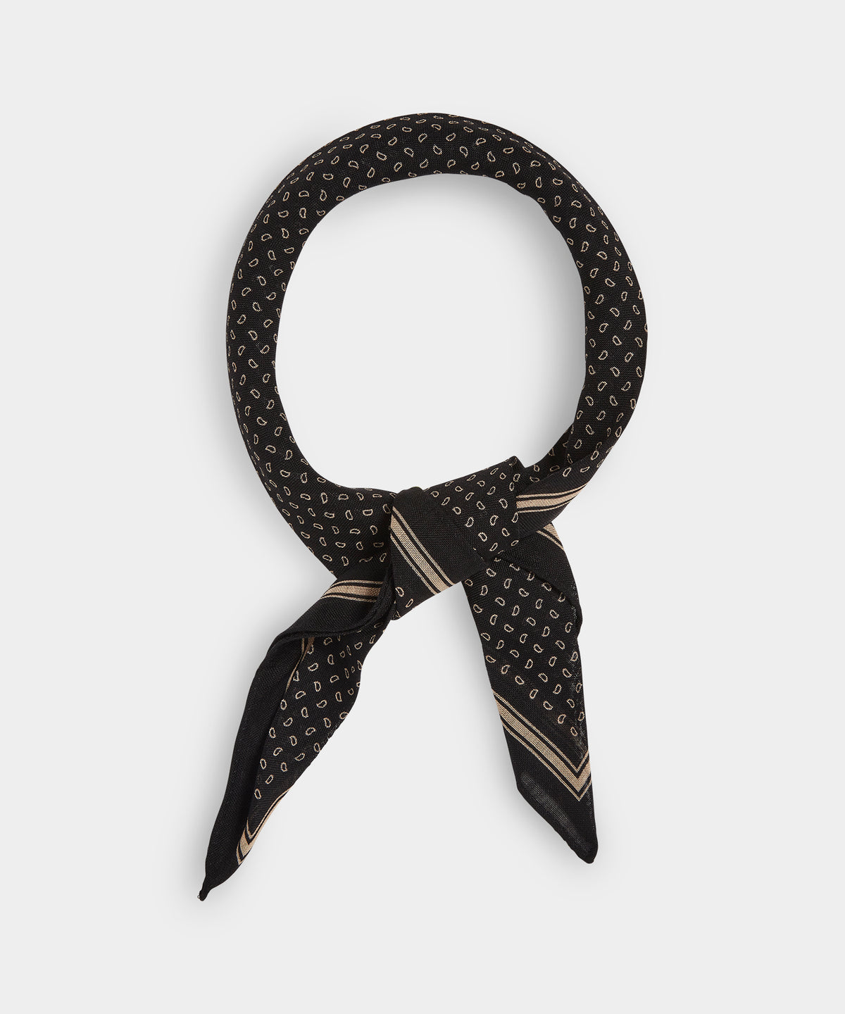 Wool Paisley Neckerchief in Black