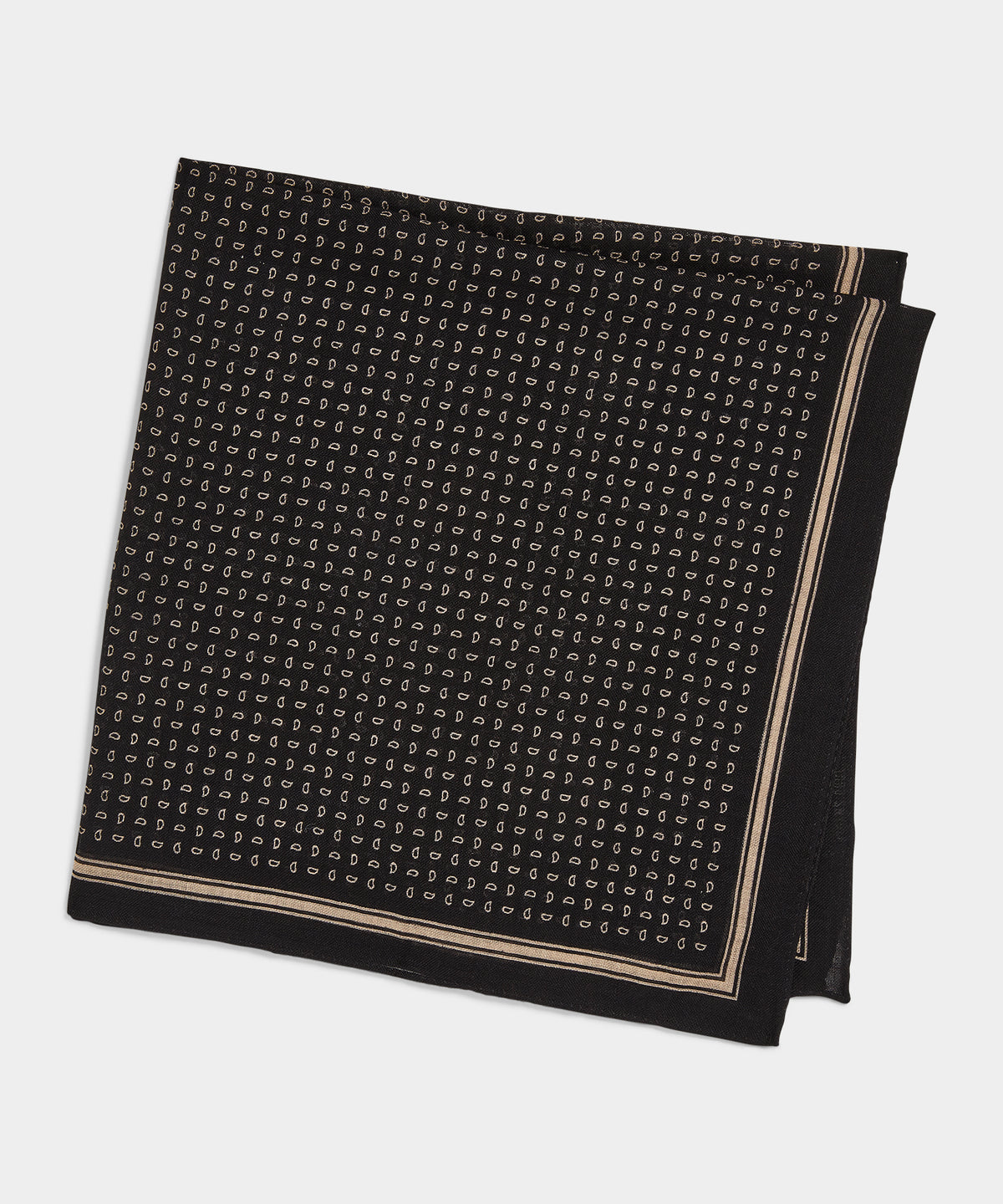 Wool Paisley Neckerchief in Black