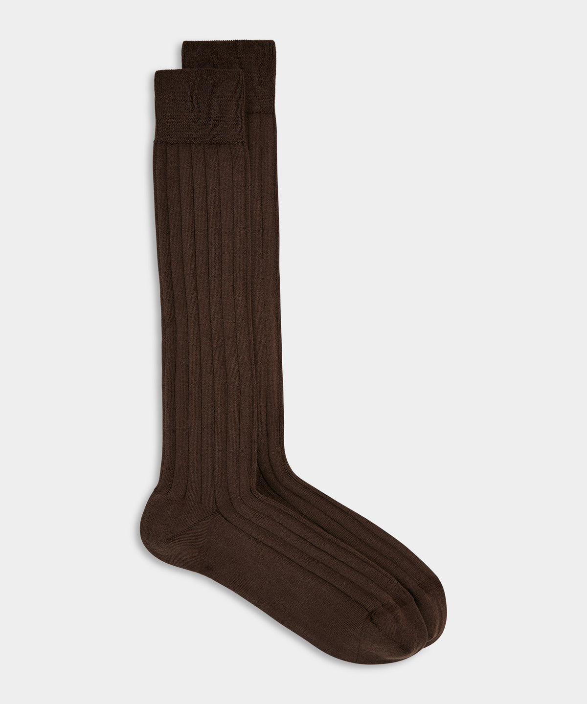Men's Cotton Dress Sock in Brown, Size M