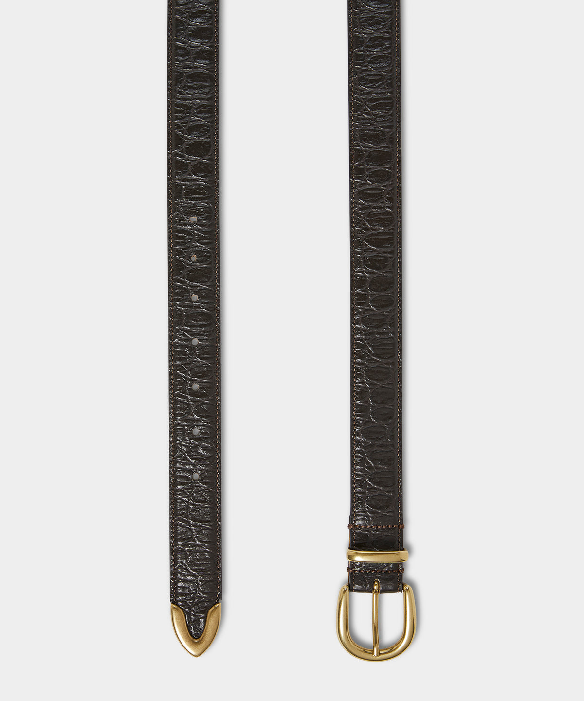 Italian Crocodile Embossed Leather Belt