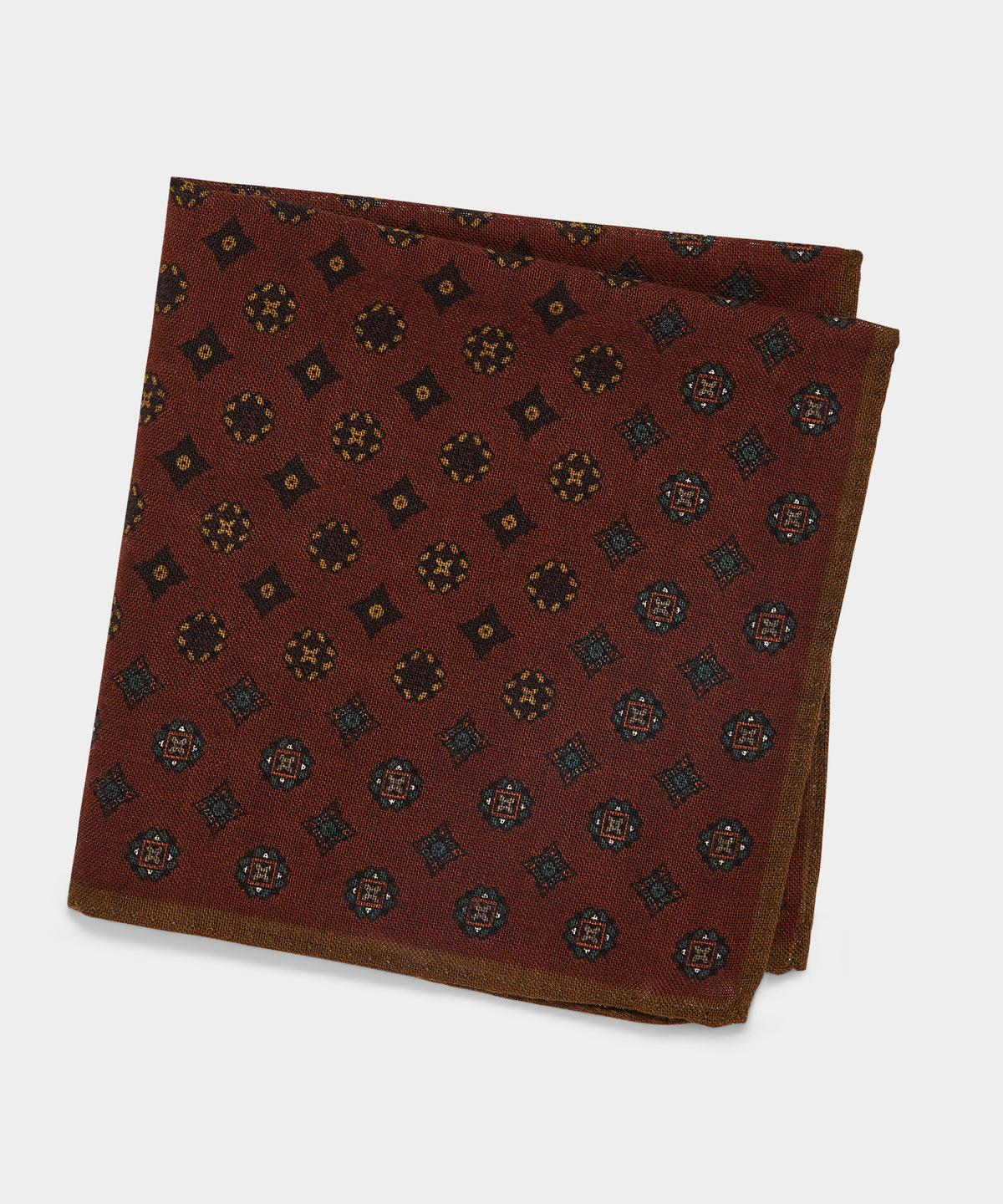 Italian Wool Medallion Pocket Square