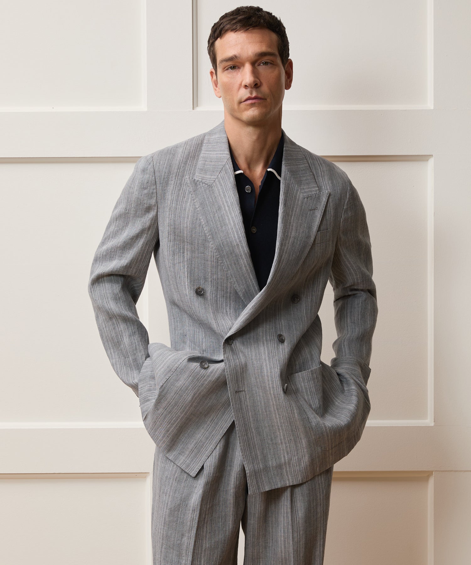 Italian Multi-Stripe Linen Wythe Jacket in Grey – Todd Snyder