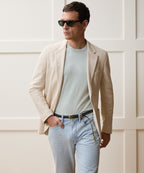 Model wearing the Todd Snyder Italian Knit Sport Coat in Birch.