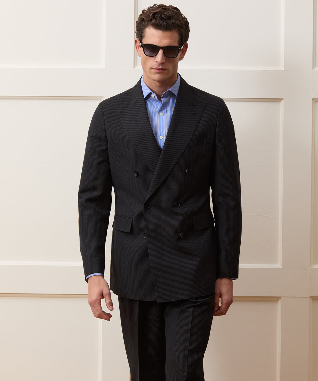 Italian Striped Linen Wythe Jacket