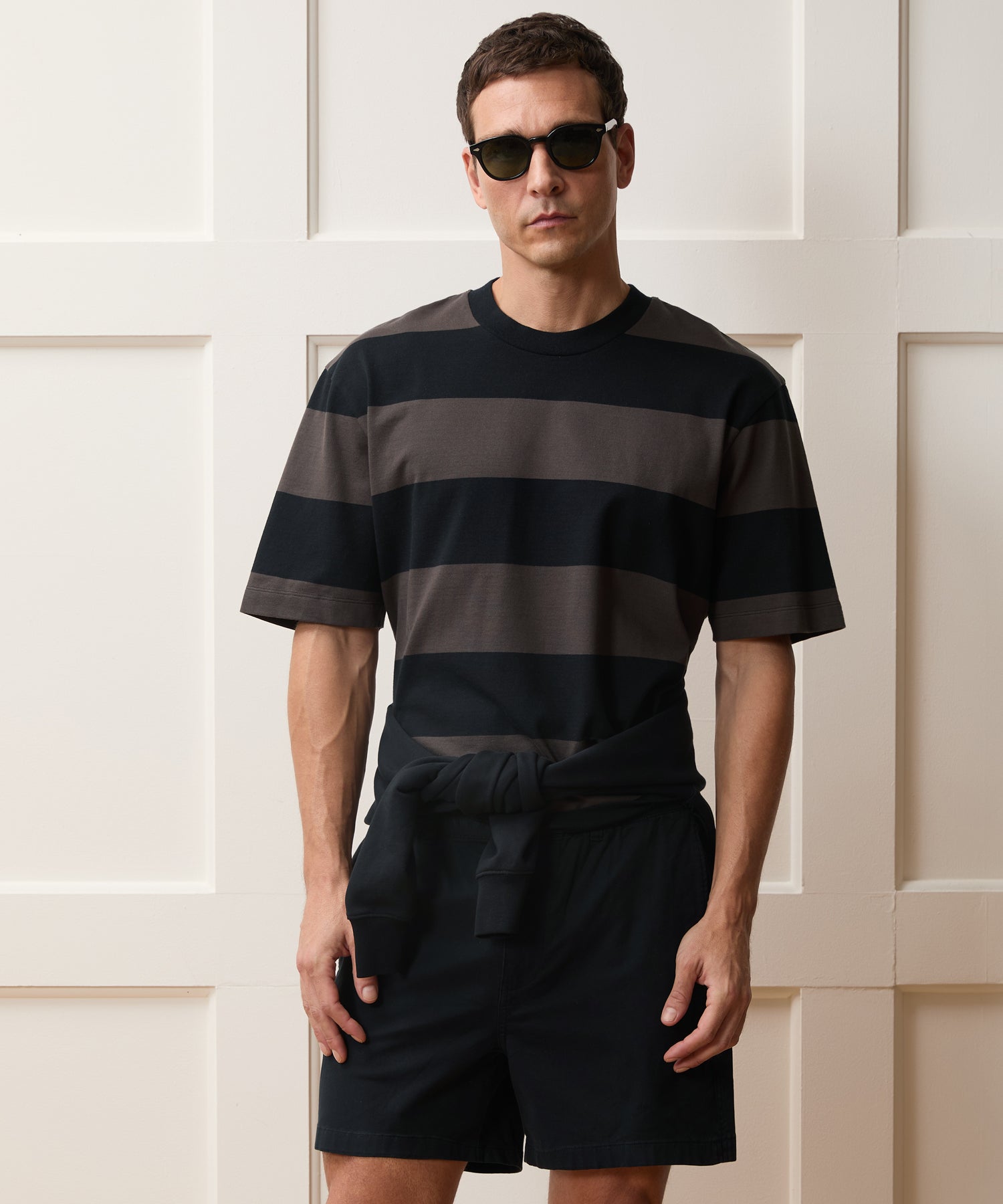 Boxy Jersey Rugby Tee in Caviar Stripe – Todd Snyder