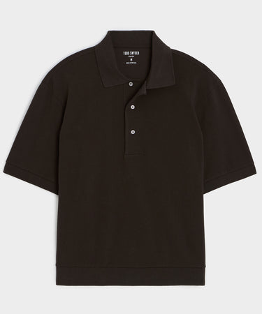 Relaxed Cotton Pique Polo in Dark Mocha – Todd Snyder