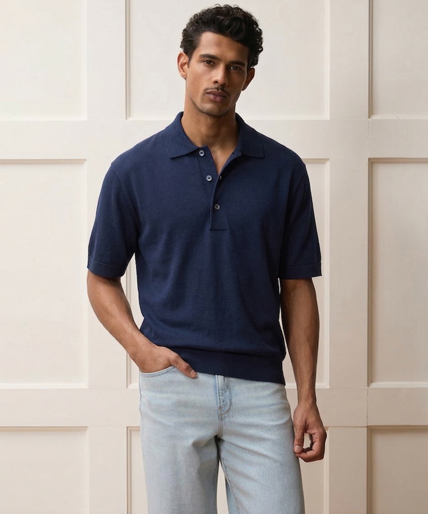 Relaxed Cotton Pique Polo in Classic Navy – Todd Snyder