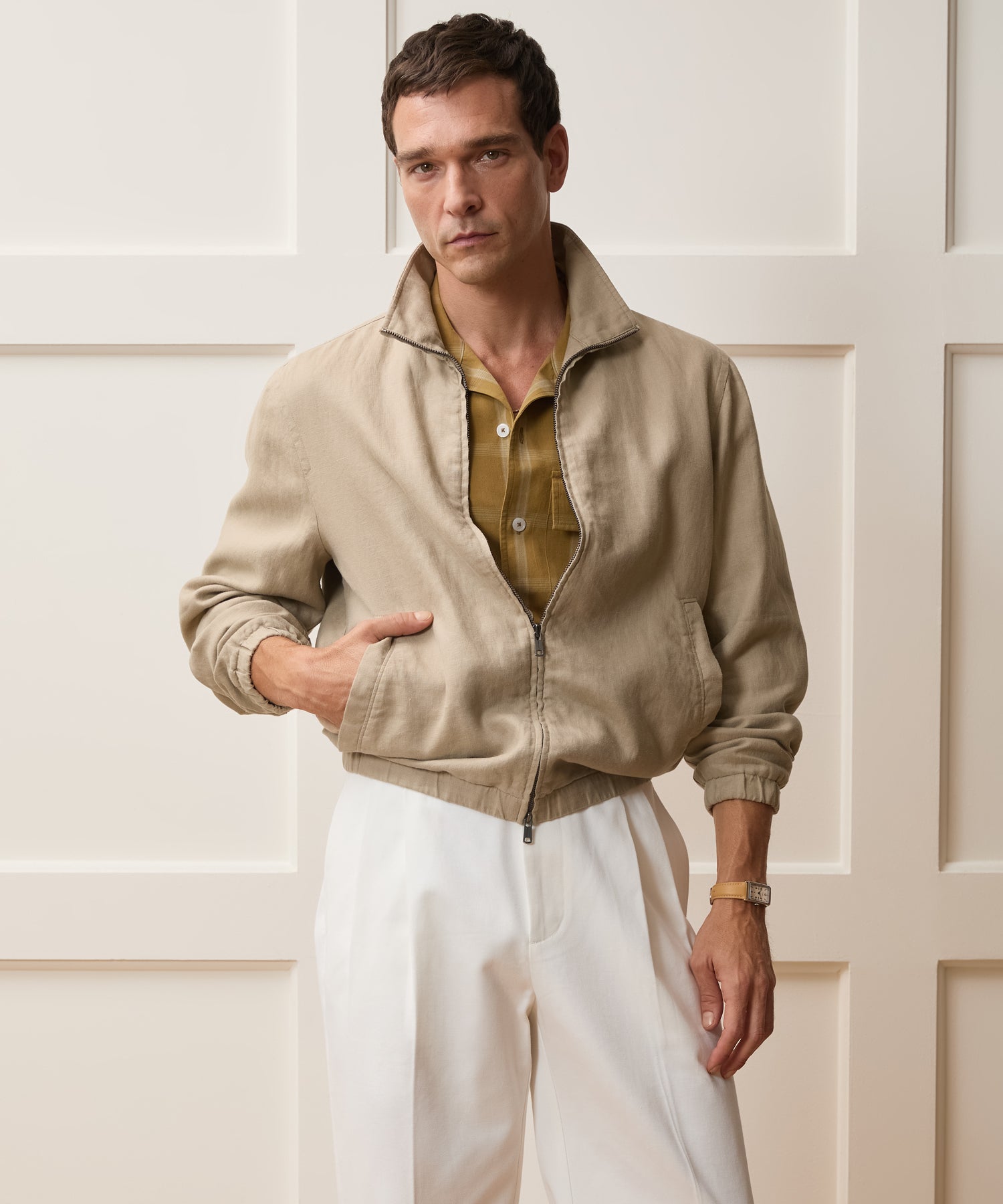 Linen Dad Jacket in Beige – Todd Snyder