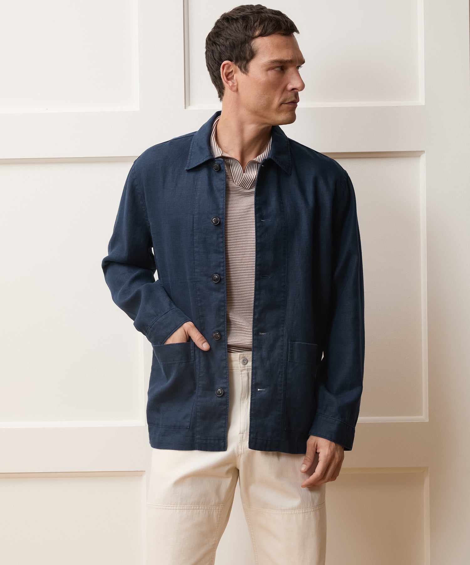 Linen Chore Coat in Navy – Todd Snyder