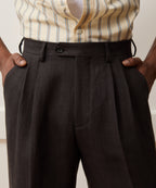 Italian Linen Herringbone Wythe Trouser