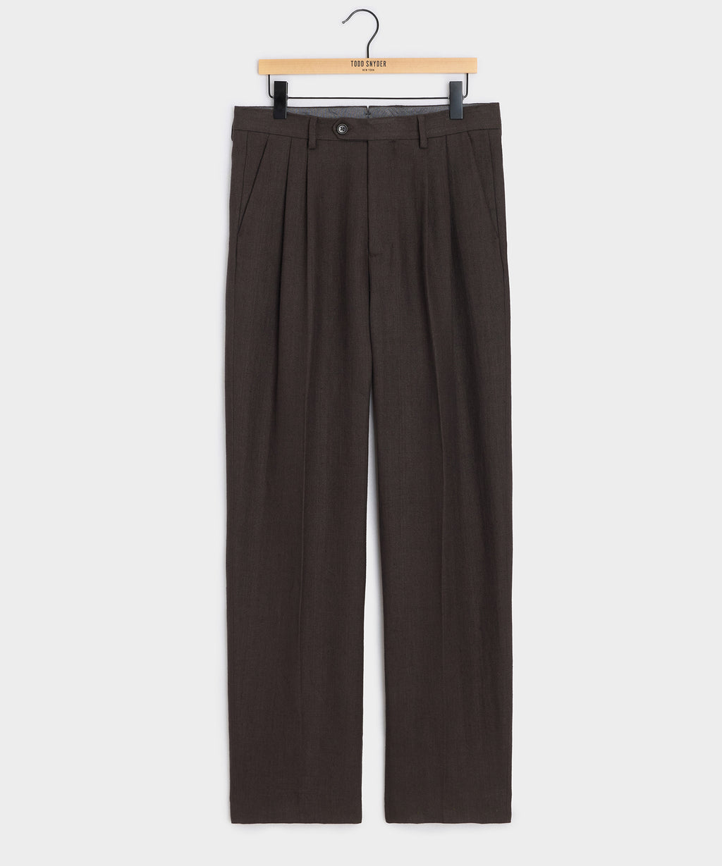 Italian Linen Herringbone Wythe Trouser