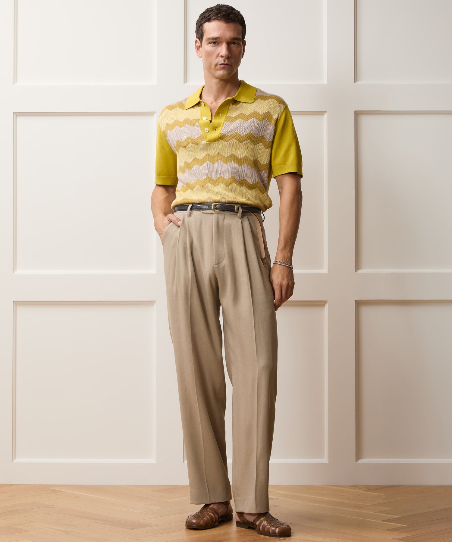 Italian Linen-Silk Herringbone Wythe Trouser in Beige – Todd Snyder