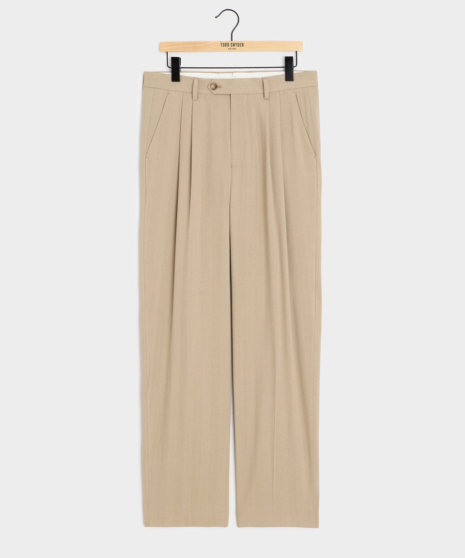 Italian Linen-Silk Herringbone Wythe Trouser in Beige – Todd Snyder