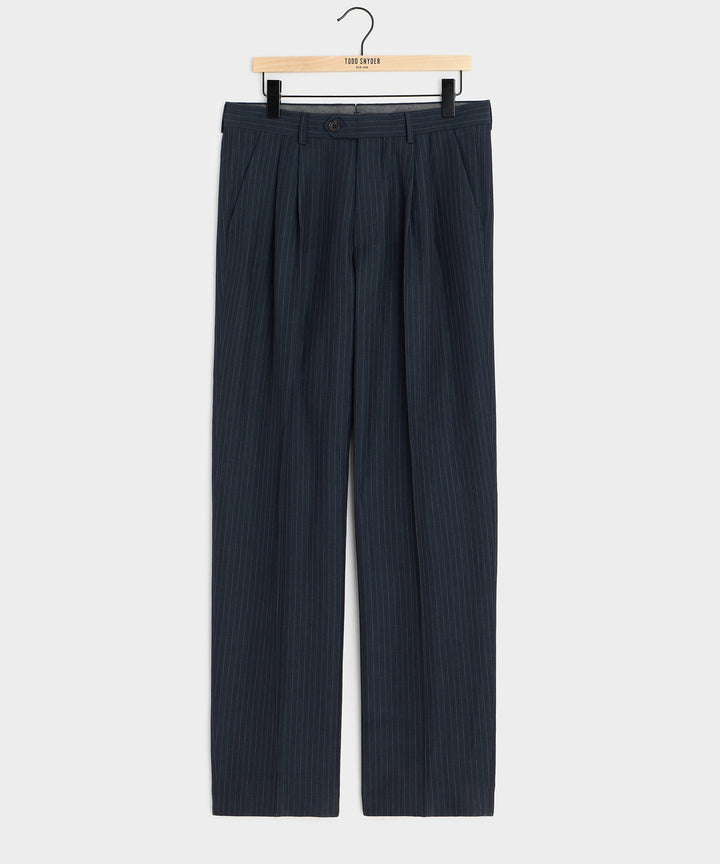 Italian Linen-Cotton Pinstripe Wythe Trouser