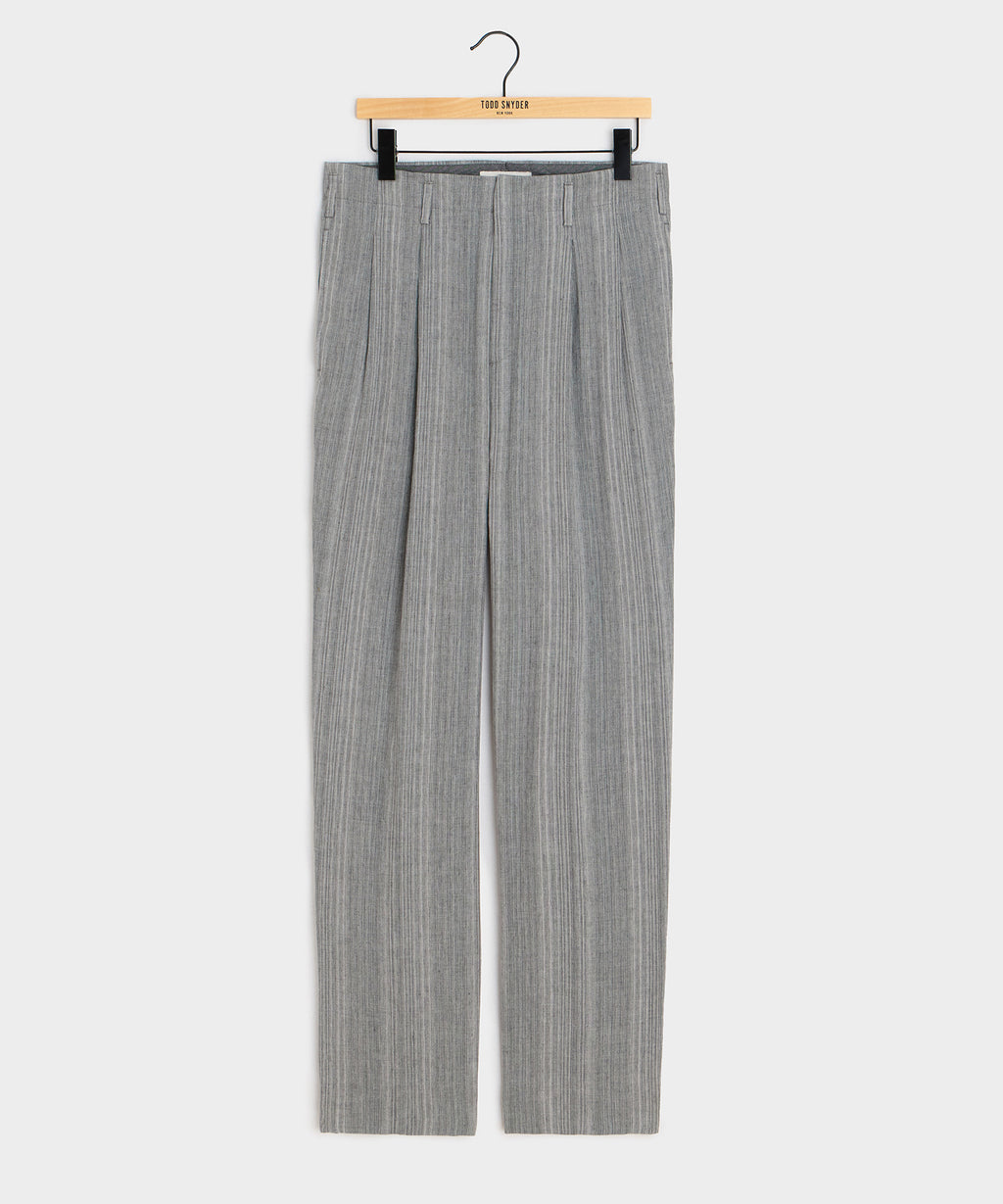 Italian Multi-Stripe Linen Hollywood Trouser