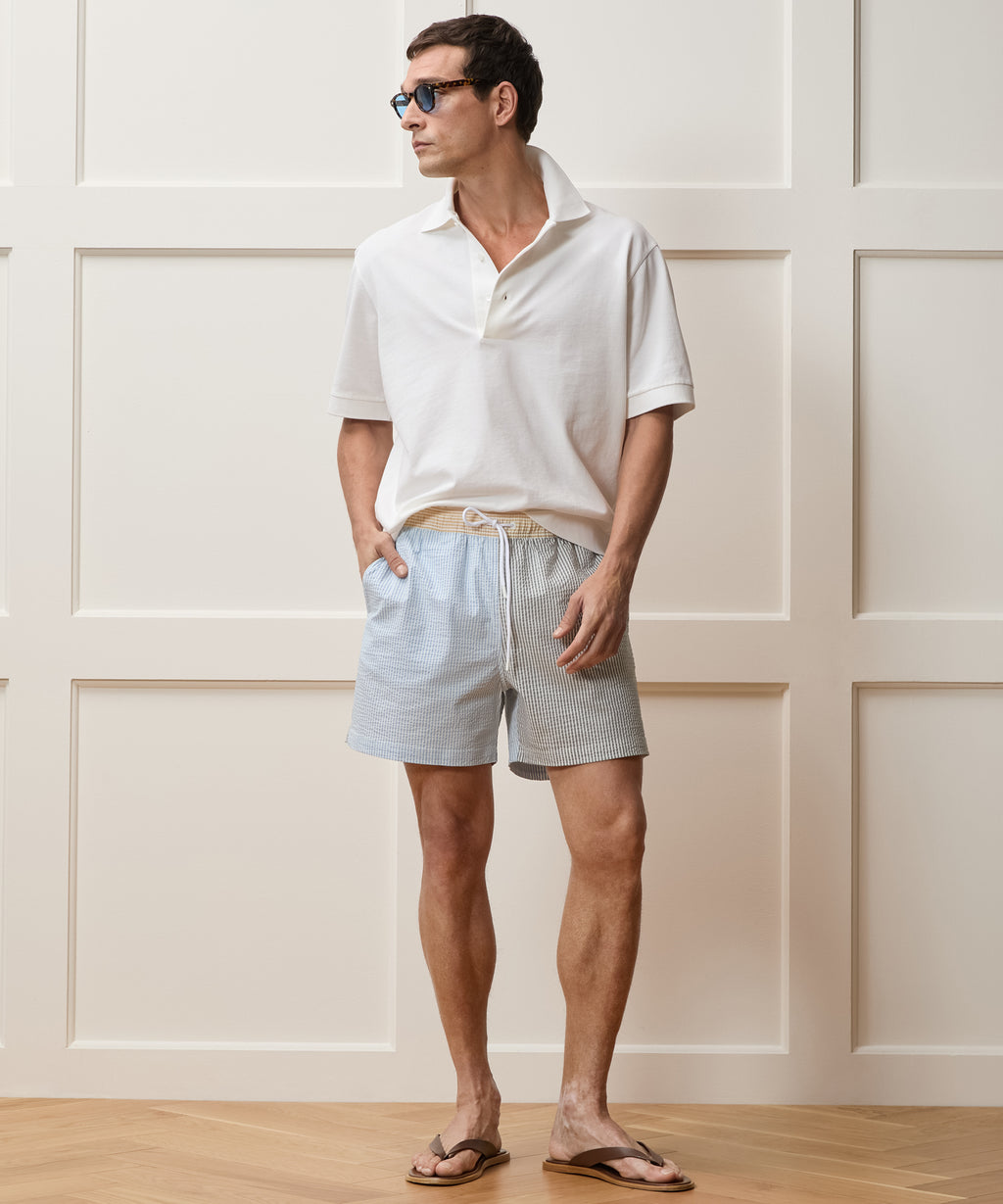 5" Seersucker Montauk Swim Trunk