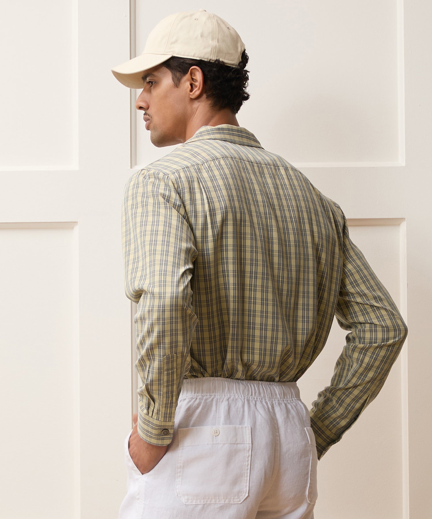 Sand-Washed Studio Shirt in Khaki Plaid – Todd Snyder