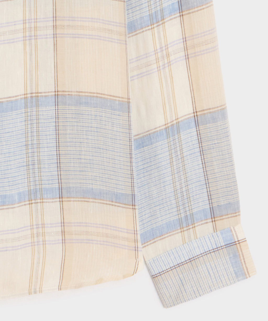 Italian Linen Plaid Big Shirt