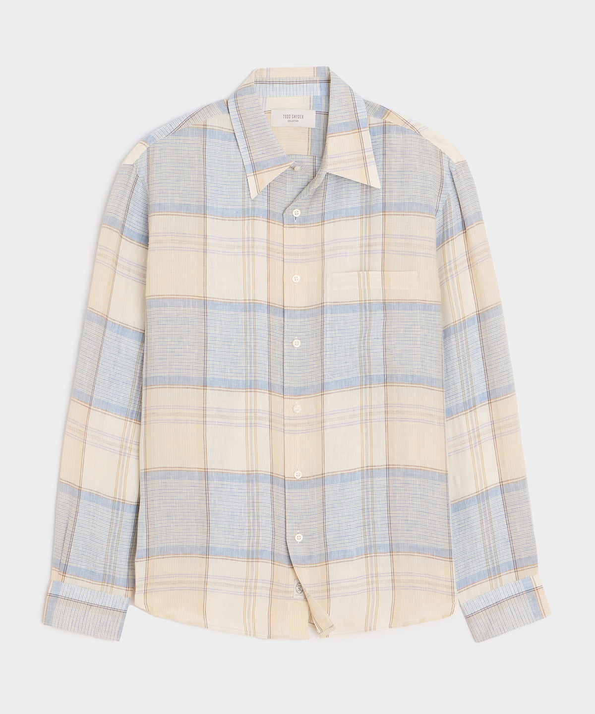 Italian Linen Plaid Big Shirt