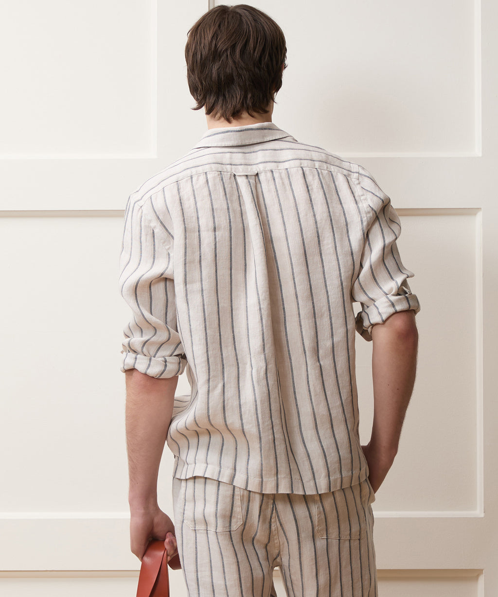 Striped Linen Popover Shirt
