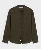 Voile Band Collar Big Shirt
