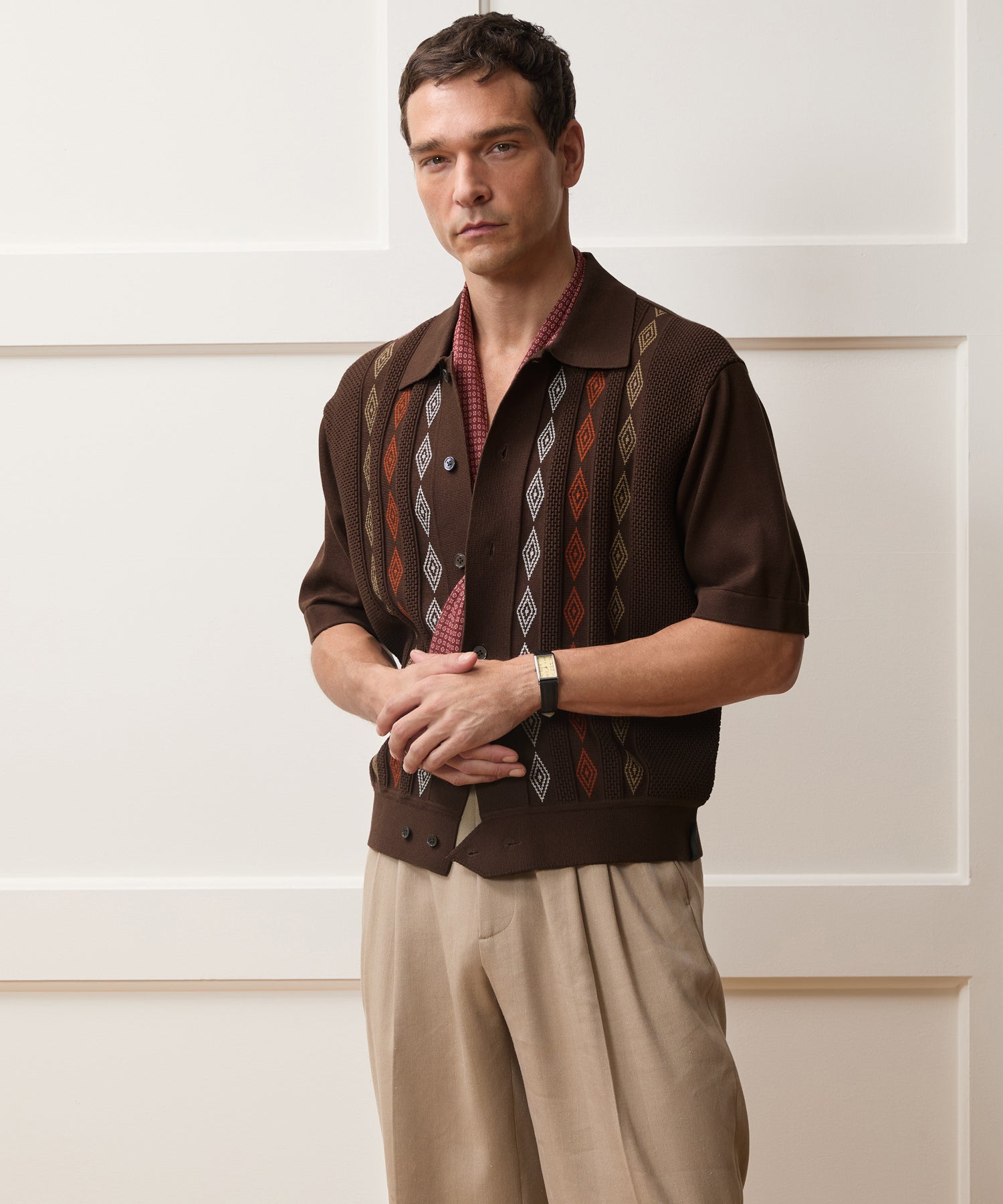 Palmetto Sweater Polo in Umber Diamond – Todd Snyder