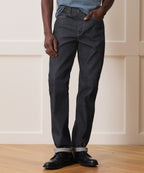 Straight Fit Japanese Selvedge Stretch Jean in Indigo