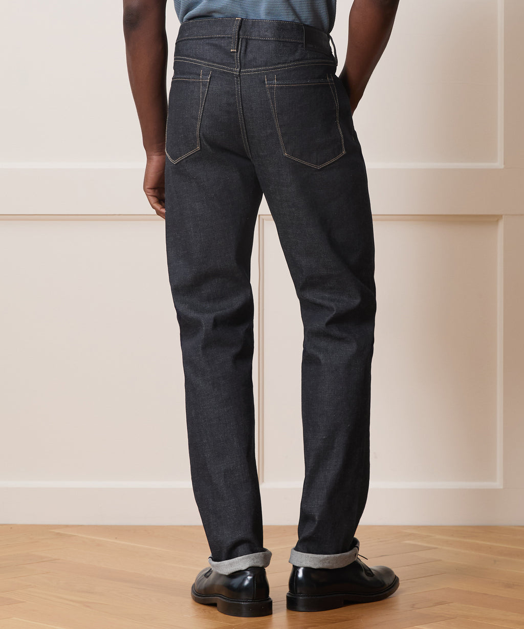 Straight Fit Japanese Selvedge Stretch Jean in Indigo
