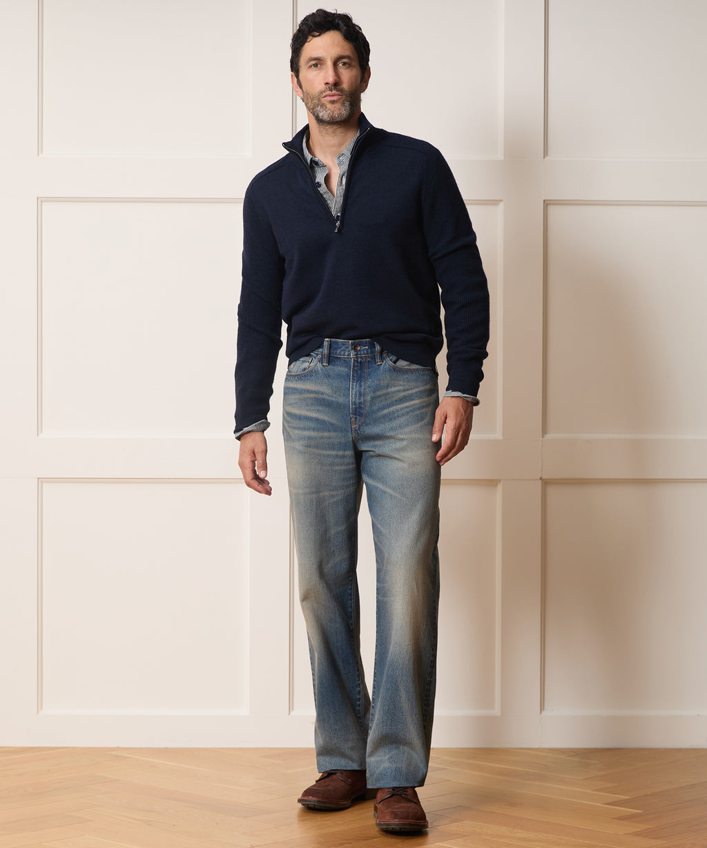 Relaxed Fit Jean in Worn Dark Indigo