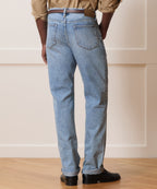 Straight Fit Jean in Washed Blue