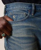 Straight Fit Jean in Worn Dark Indigo