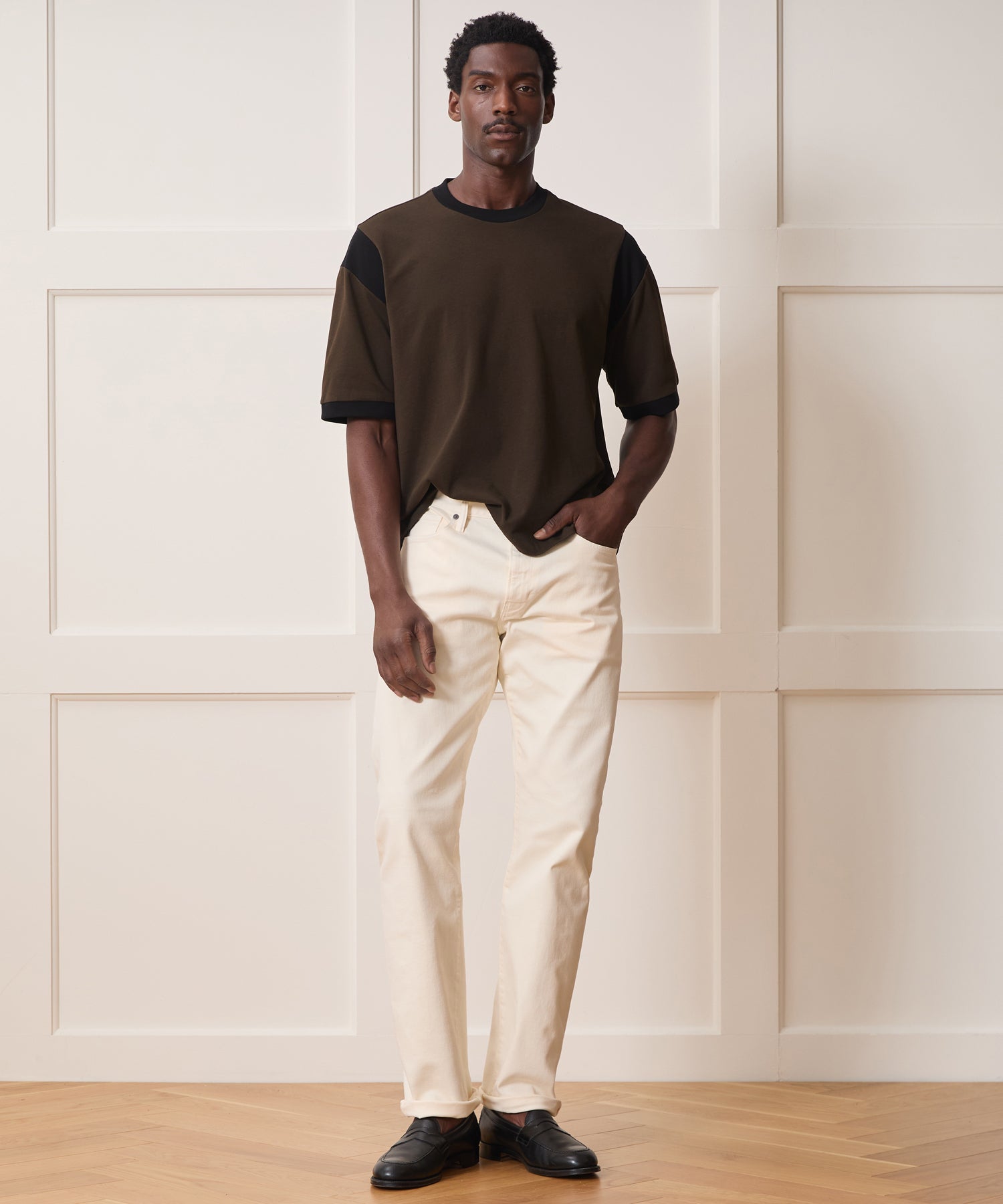 Boxy Jersey Ringer Tee in Espresso Bean – Todd Snyder