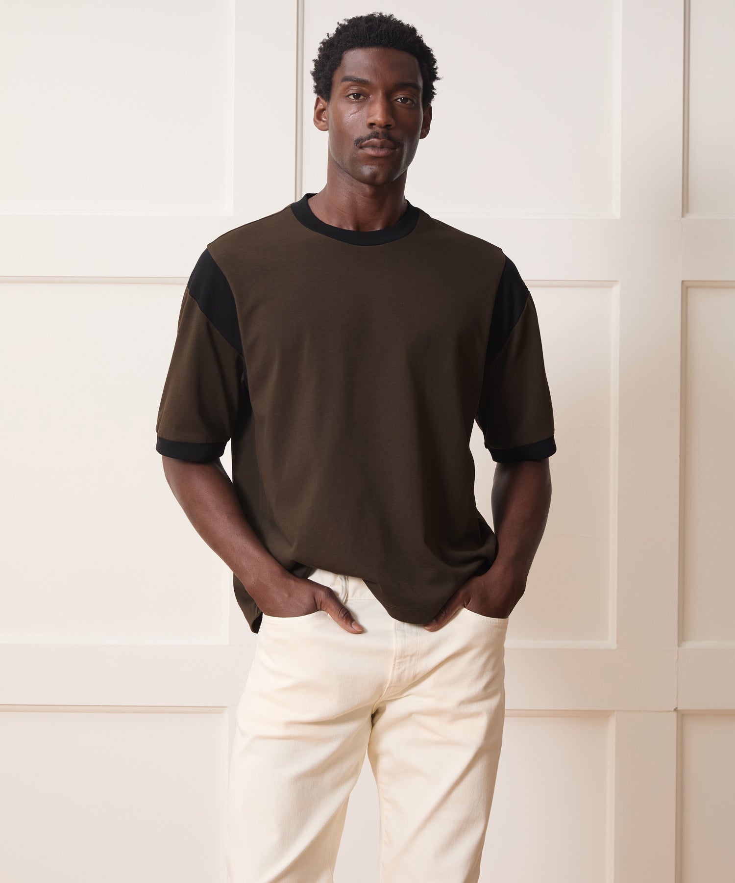 Boxy Jersey Ringer Tee in Espresso Bean – Todd Snyder