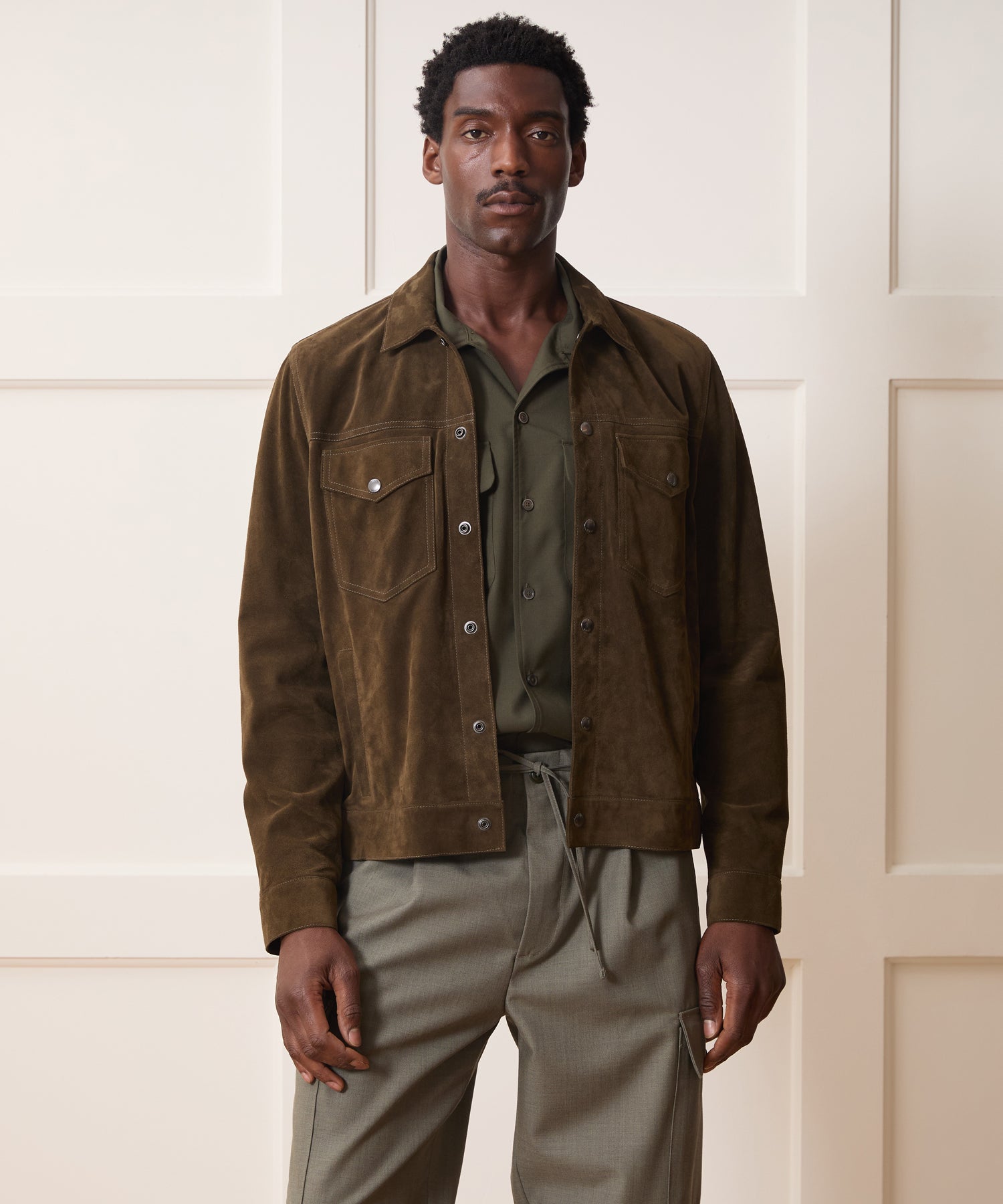 Italian Suede Dylan Jacket in Olive Green – Todd Snyder