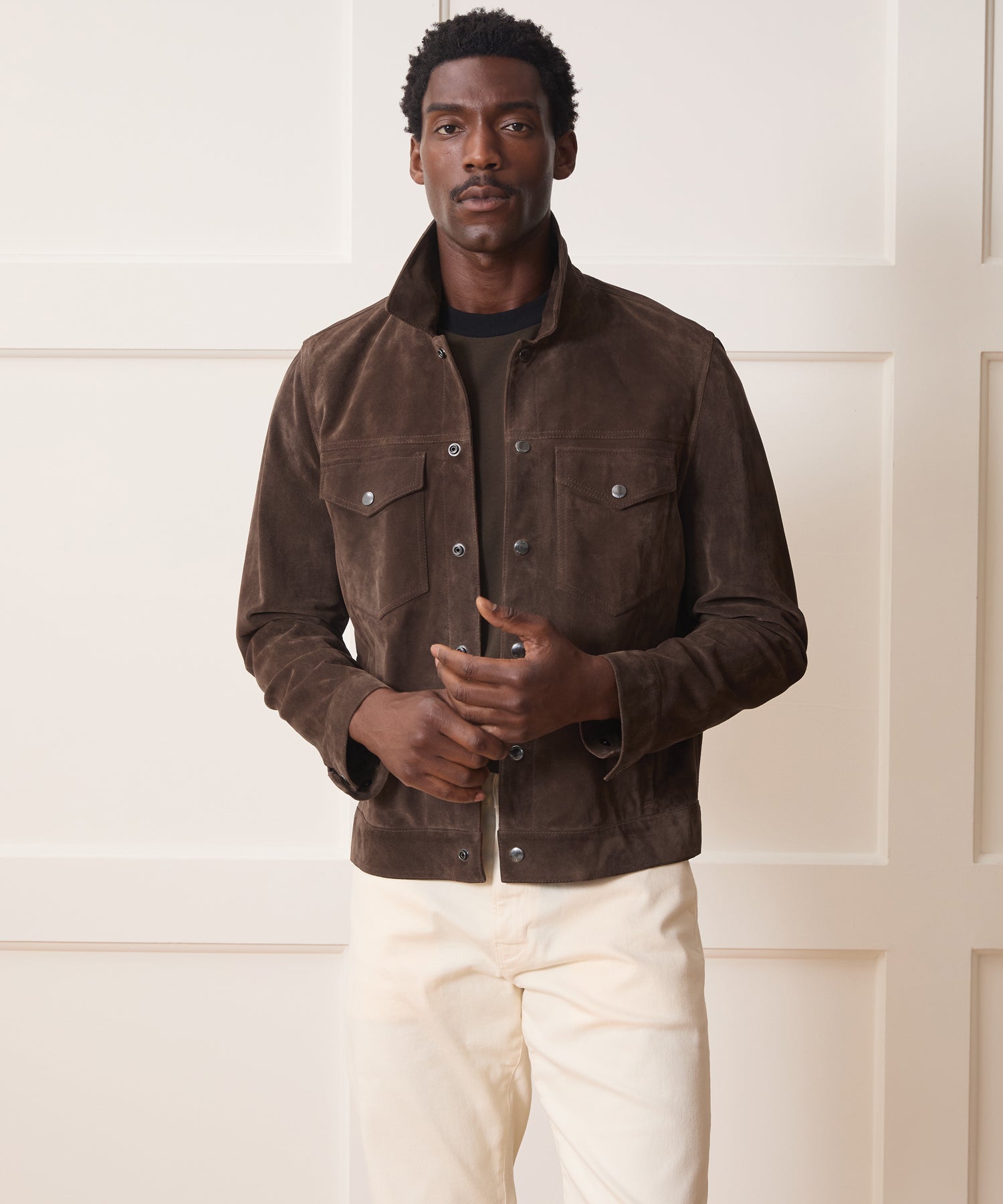 Italian Suede Snap Dylan Jacket in Rich Brown – Todd Snyder