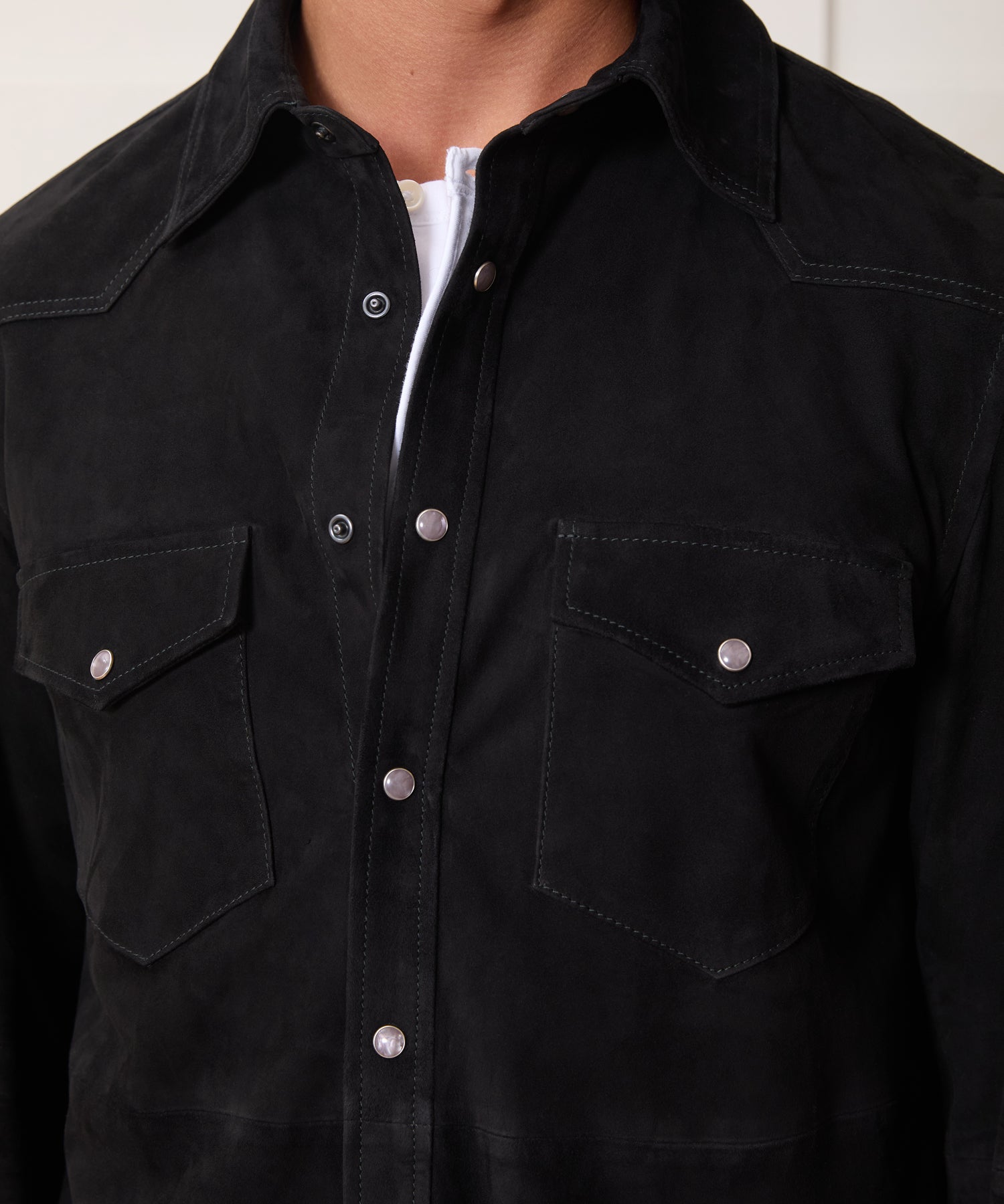 Italian Suede Western Jacket in Black – Todd Snyder