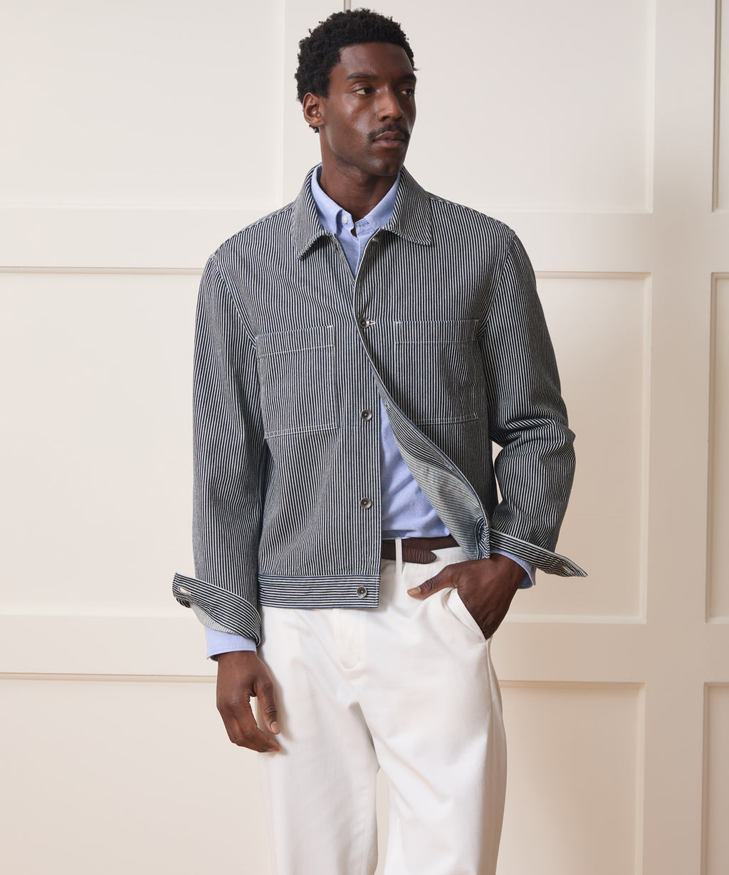Hickory Stripe Denim Jacket
