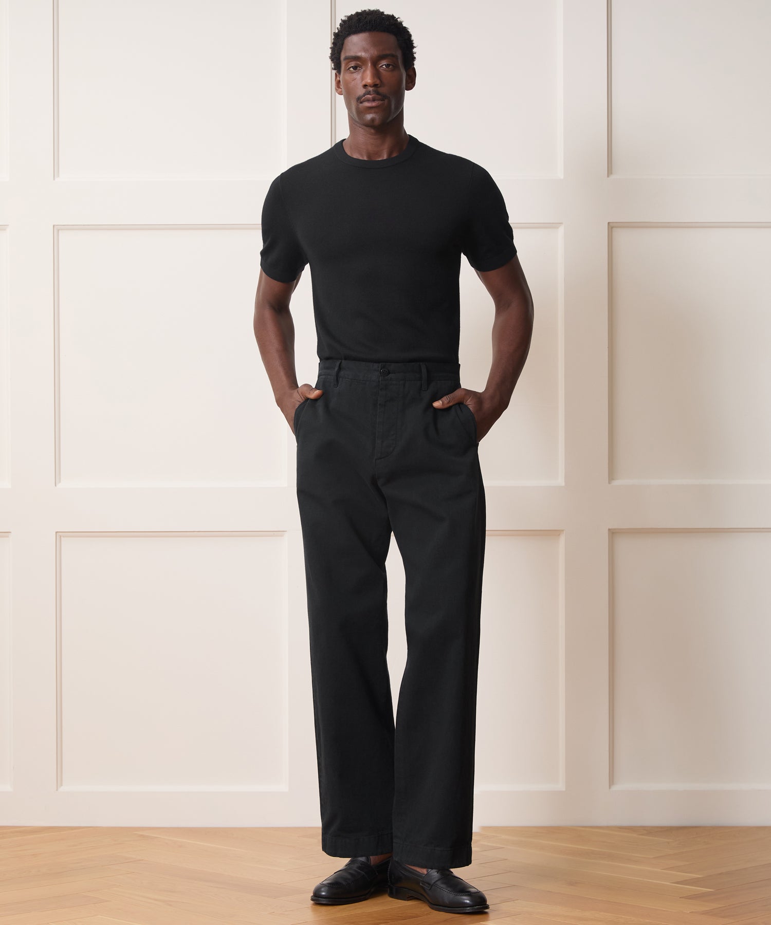 Relaxed Fit Japanese Selvedge Chino in Black – Todd Snyder