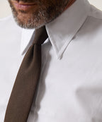 Cotton Poplin Long Point Collar Dress Shirt