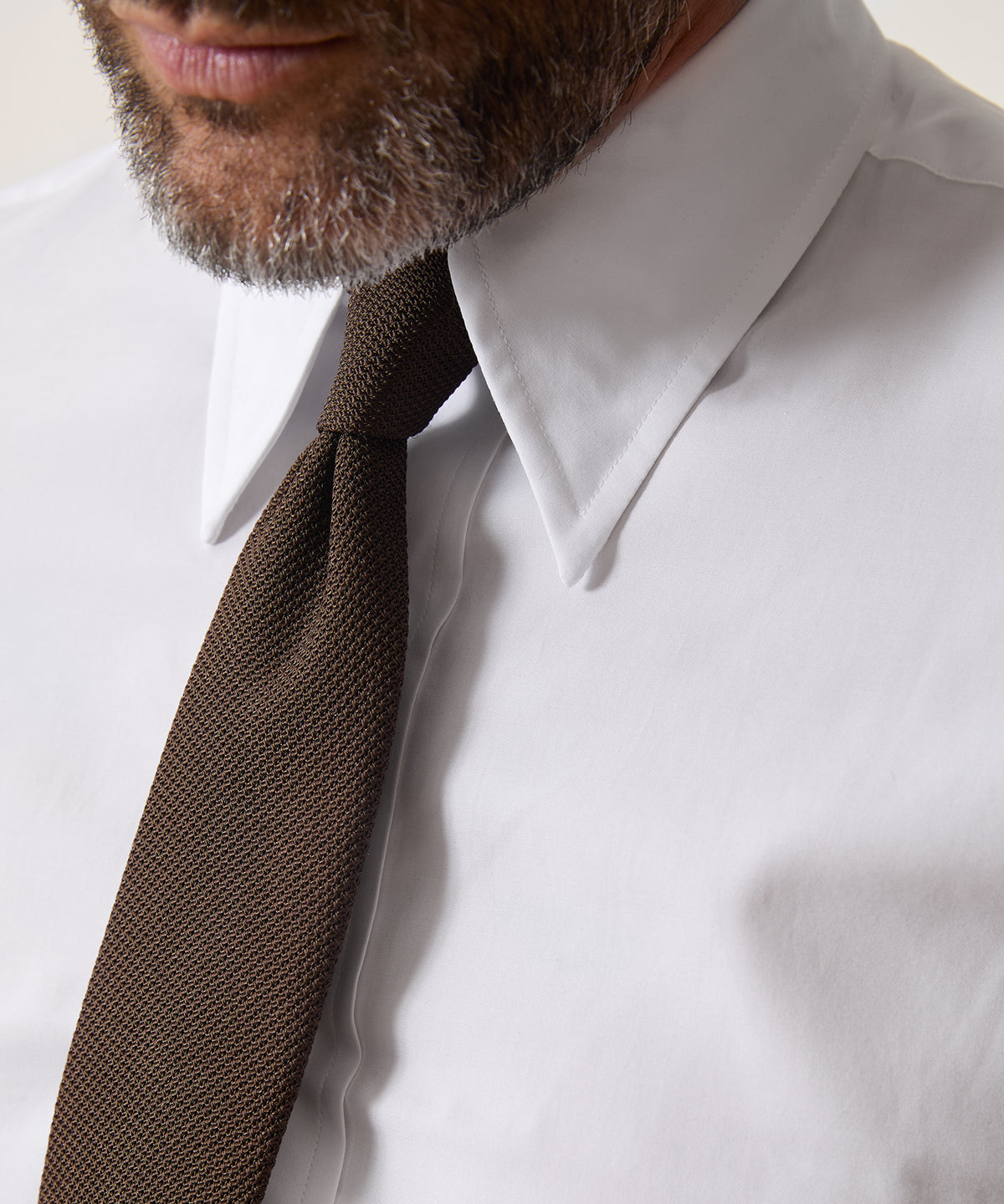 Cotton Poplin Long Point Collar Dress Shirt