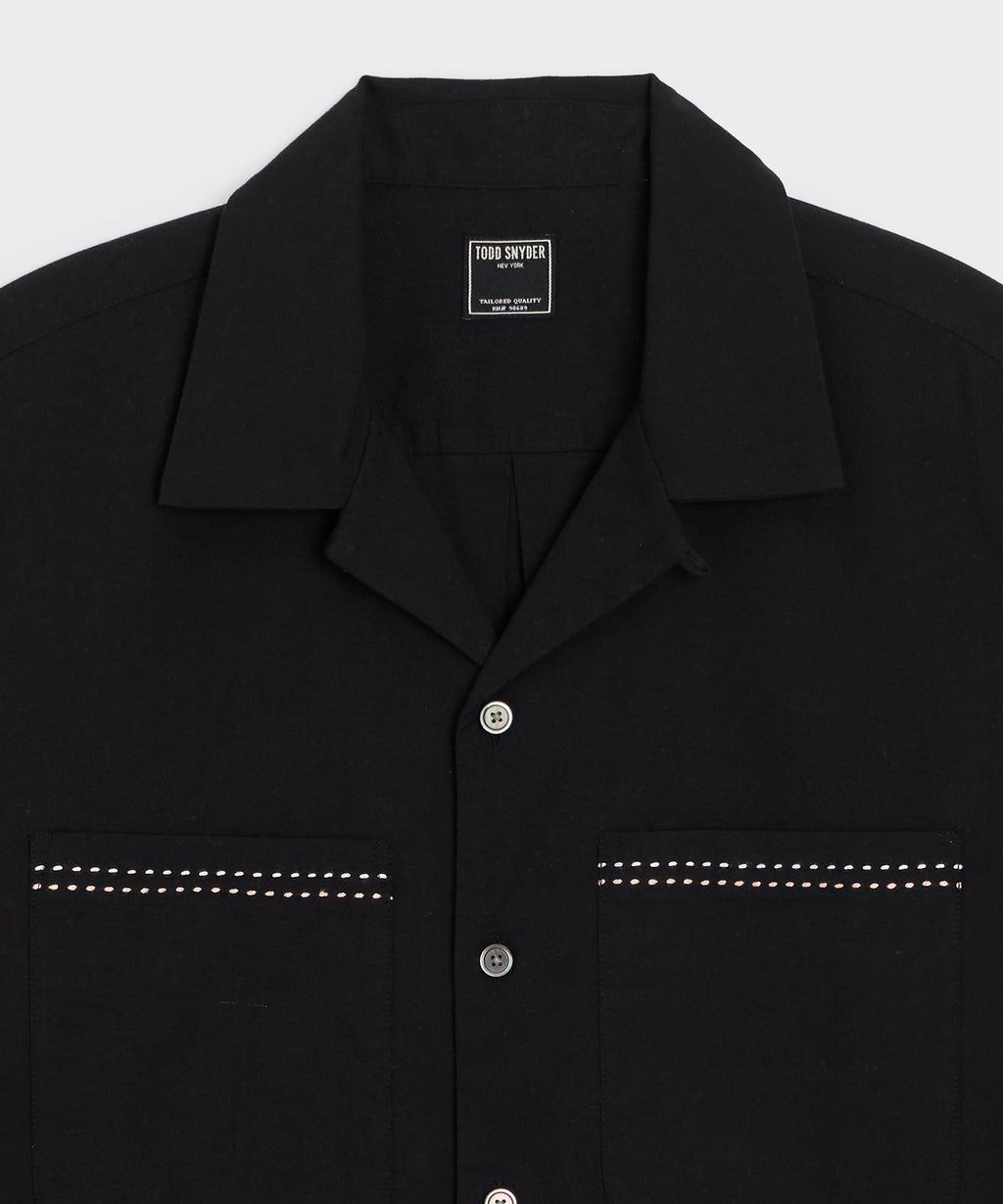 Embroidered Camp Collar Shirt