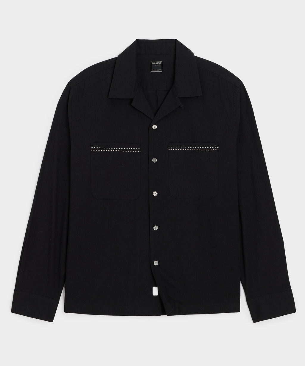 Embroidered Camp Collar Shirt