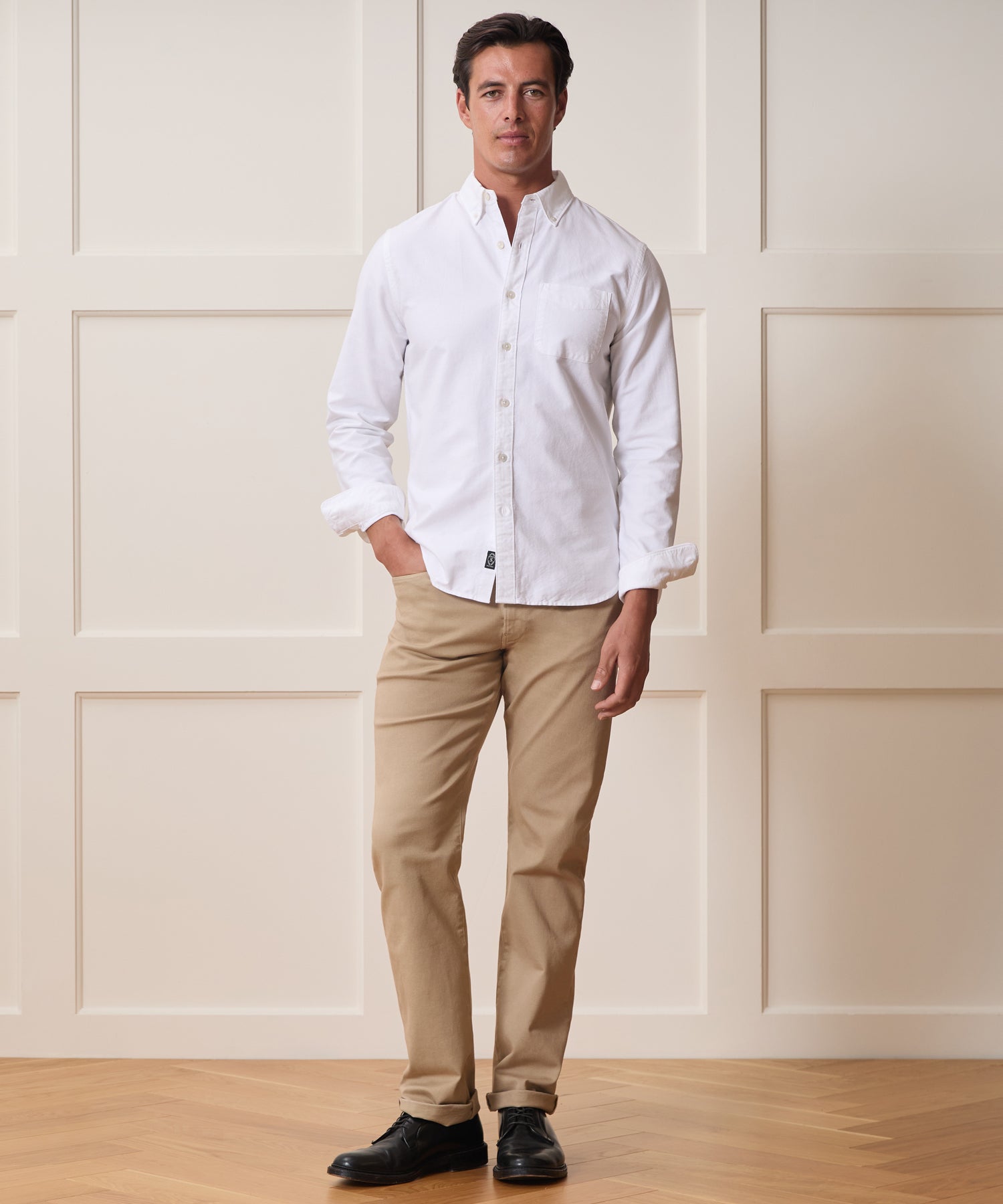 Classic Fit Japanese Selvedge Oxford Button-Down Collar Shirt in