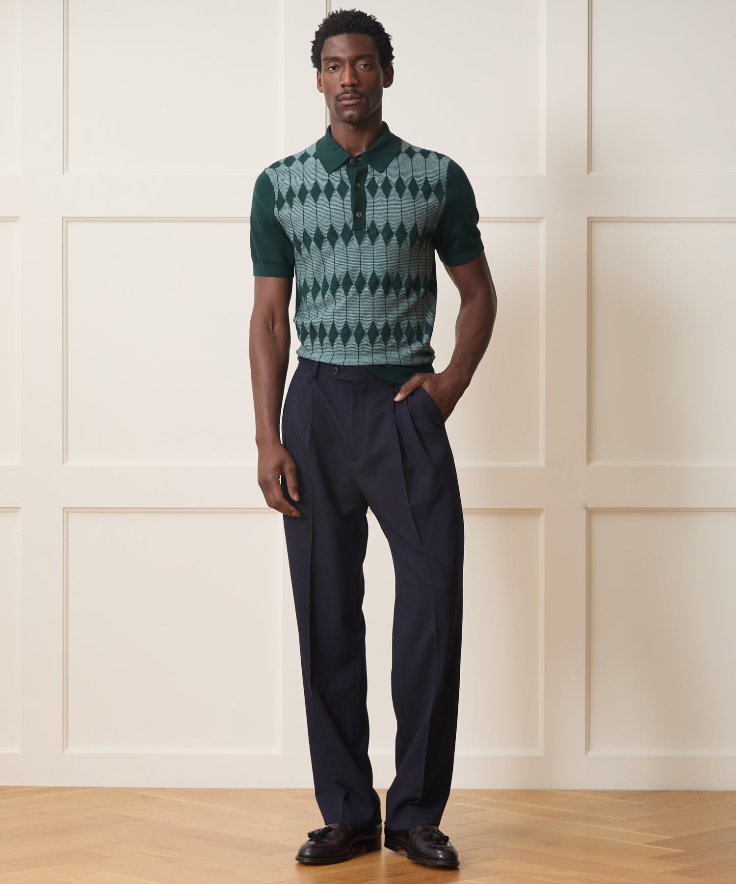 Retro Sweater Polo in Forest Shade – Todd Snyder