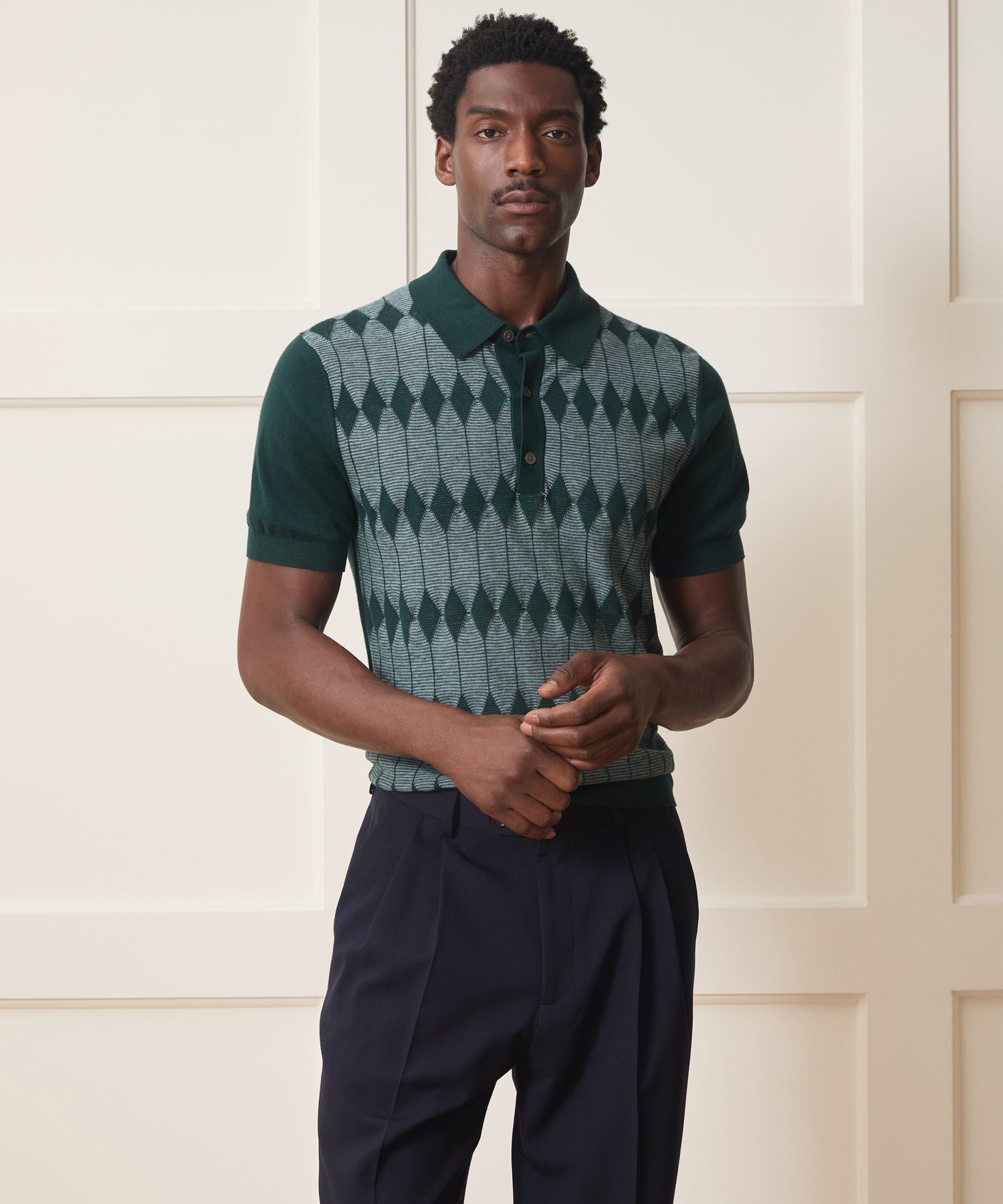 Retro Sweater Polo in Forest Shade – Todd Snyder