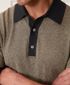 Linen Stripe Sweater Polo