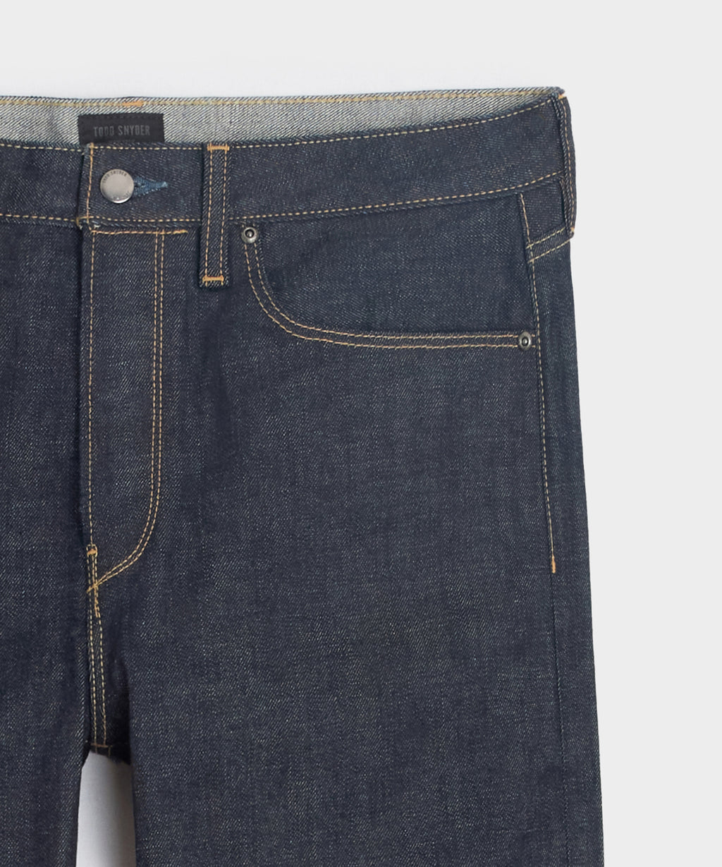 Straight Fit Japanese Selvedge Stretch Jean in Indigo