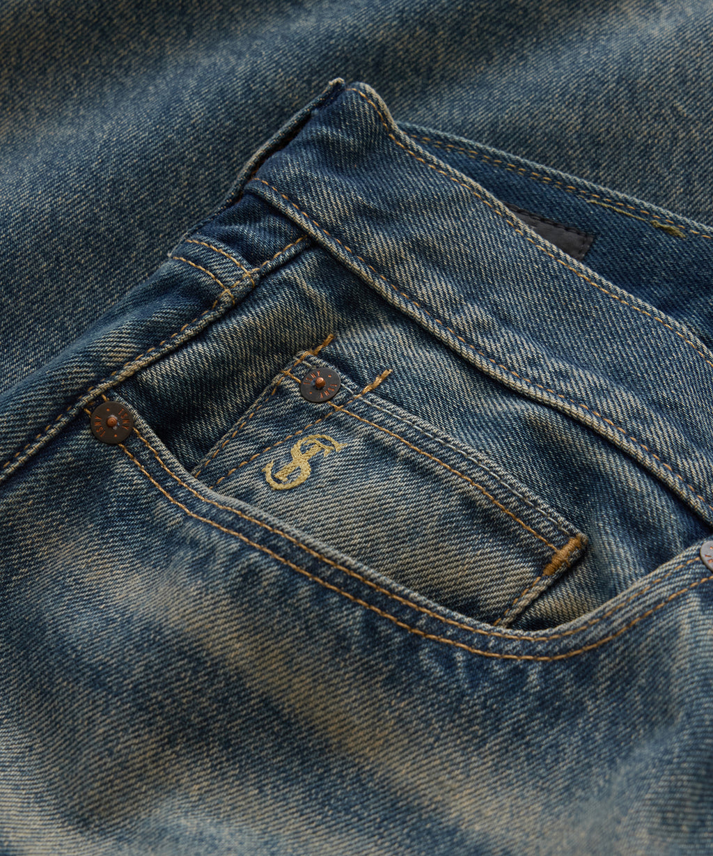 Relaxed Fit Jean in Worn Dark Indigo