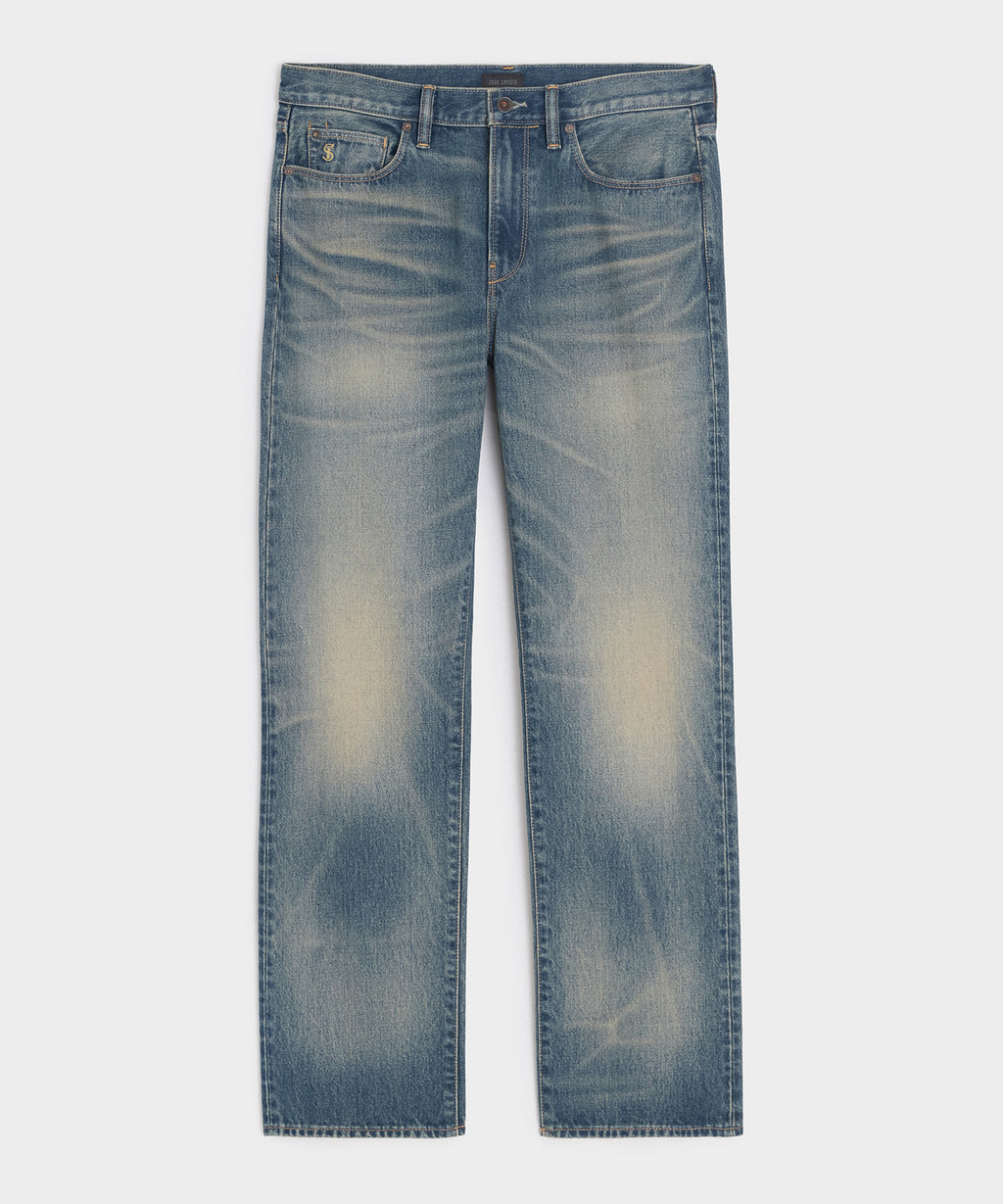 Straight Fit Jean in Worn Dark Indigo