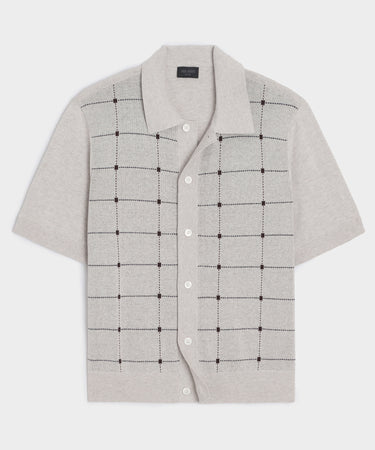Wimbledon Sweater Polo in Grey Heather Windowpane – Todd Snyder